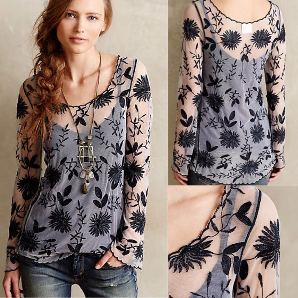 Anthropologie Everleigh snowblossom blouse